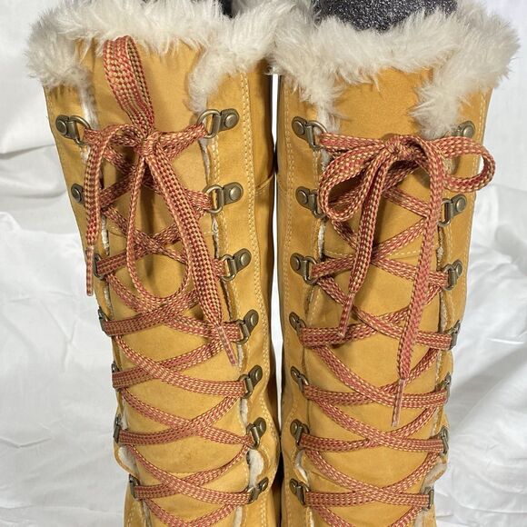 TIMBERLAND Picudilla Boots 14" Waterproof Lace Up Outdoor Womens 8.5 Tan Wheat - Picture 6 of 15